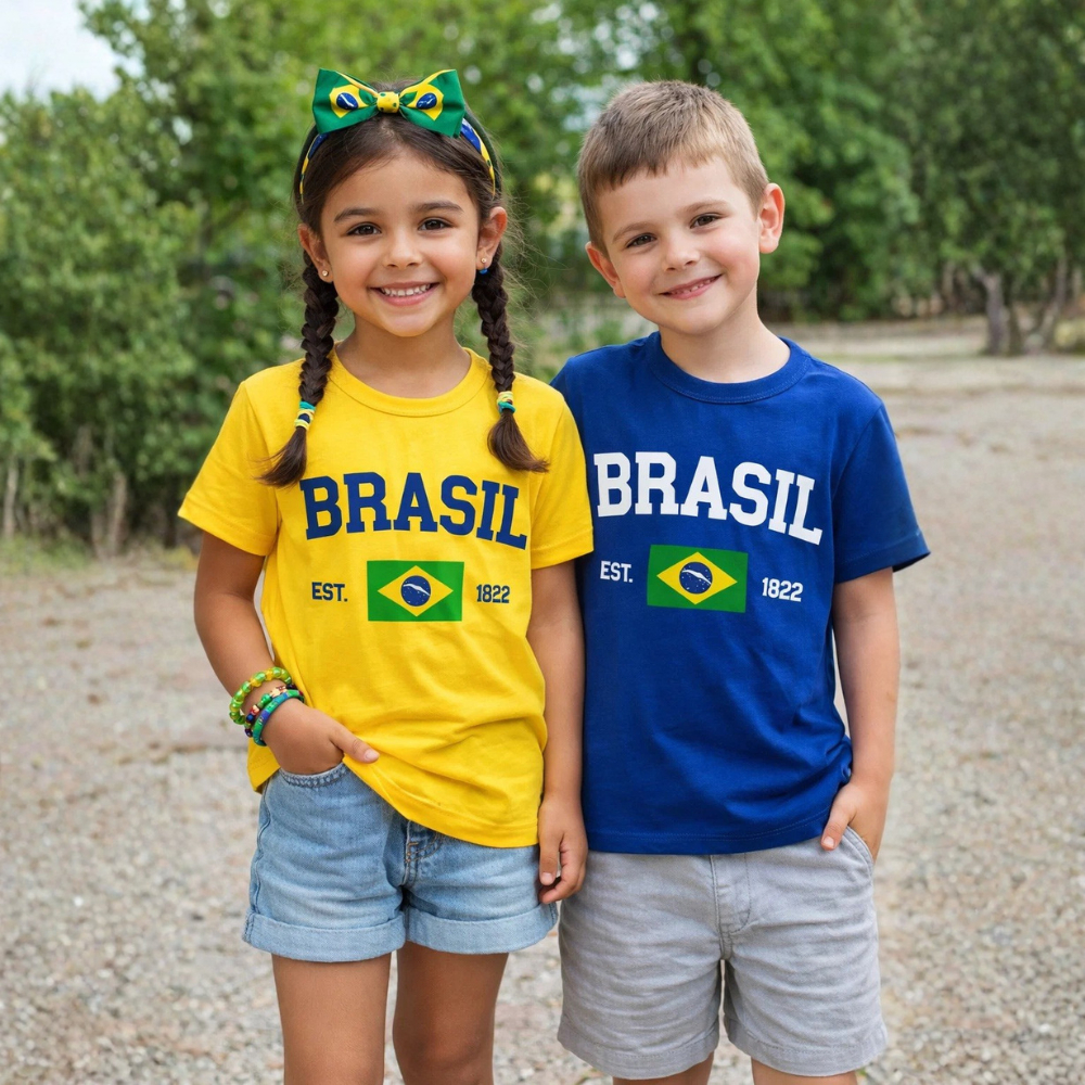Camiseta Infantil Brasil Unissex Copa do Mundo Tamanhos 2 ao 10 Sortidos | Roupa Infantil Brasil em Oferta na Shopee