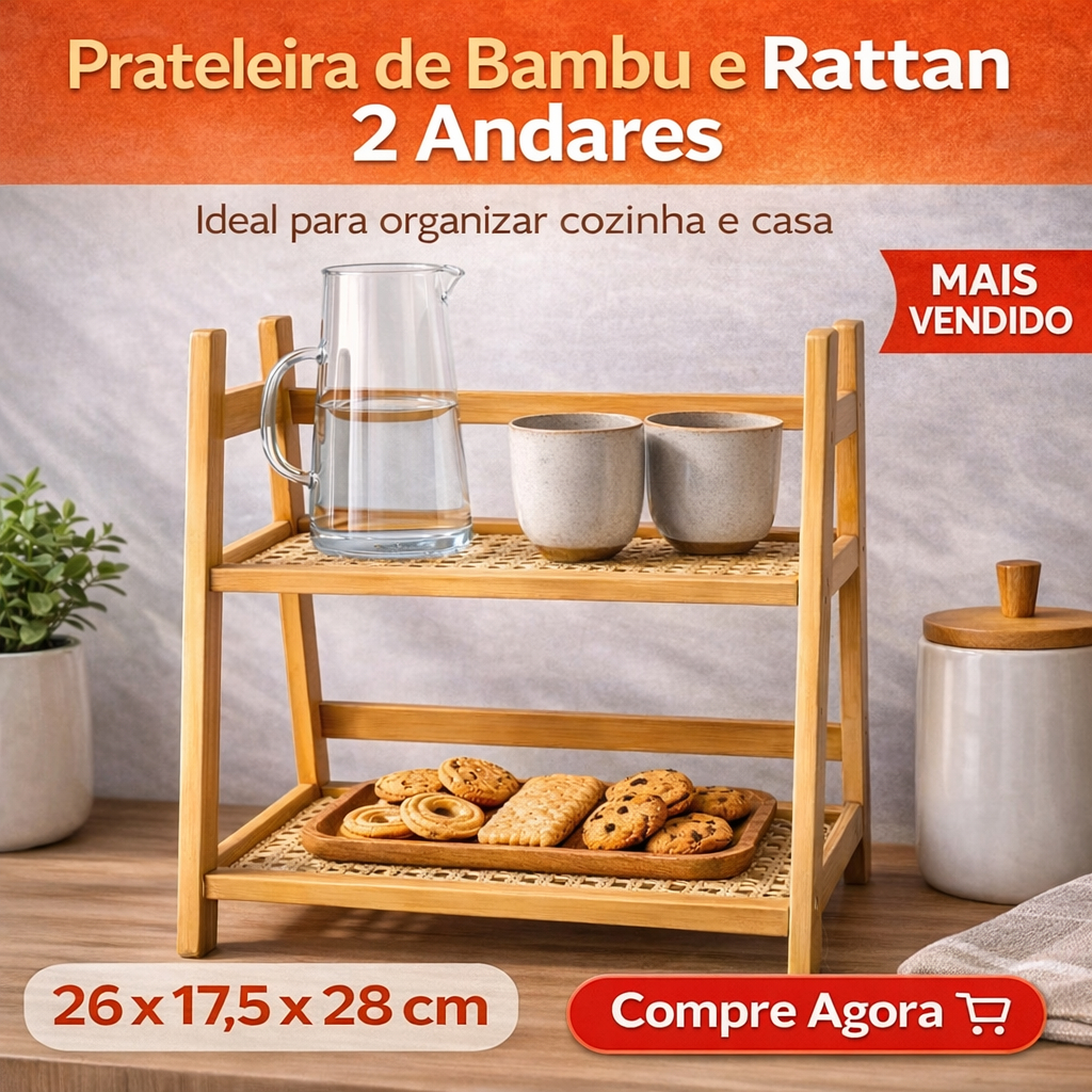 Prateleira Organizador Multiuso Bambu Cozinha Banheiro