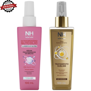 Kit 2 itens - Óleo Extraordinário 100ml NEW HAIR + Sérum Glycolic 100ml | Reparador de pontas em Oferta na Shopee