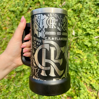 Caneca de Chopp FL em Aço Inox 710ml – Térmica com Arte 360o Gravada