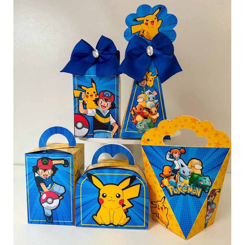 Personalizados Pegue e Monte Pokemon Pikachu Lembrancinha Caixinha (Informar Nome e Idade no Chat) em Oferta na Shopee