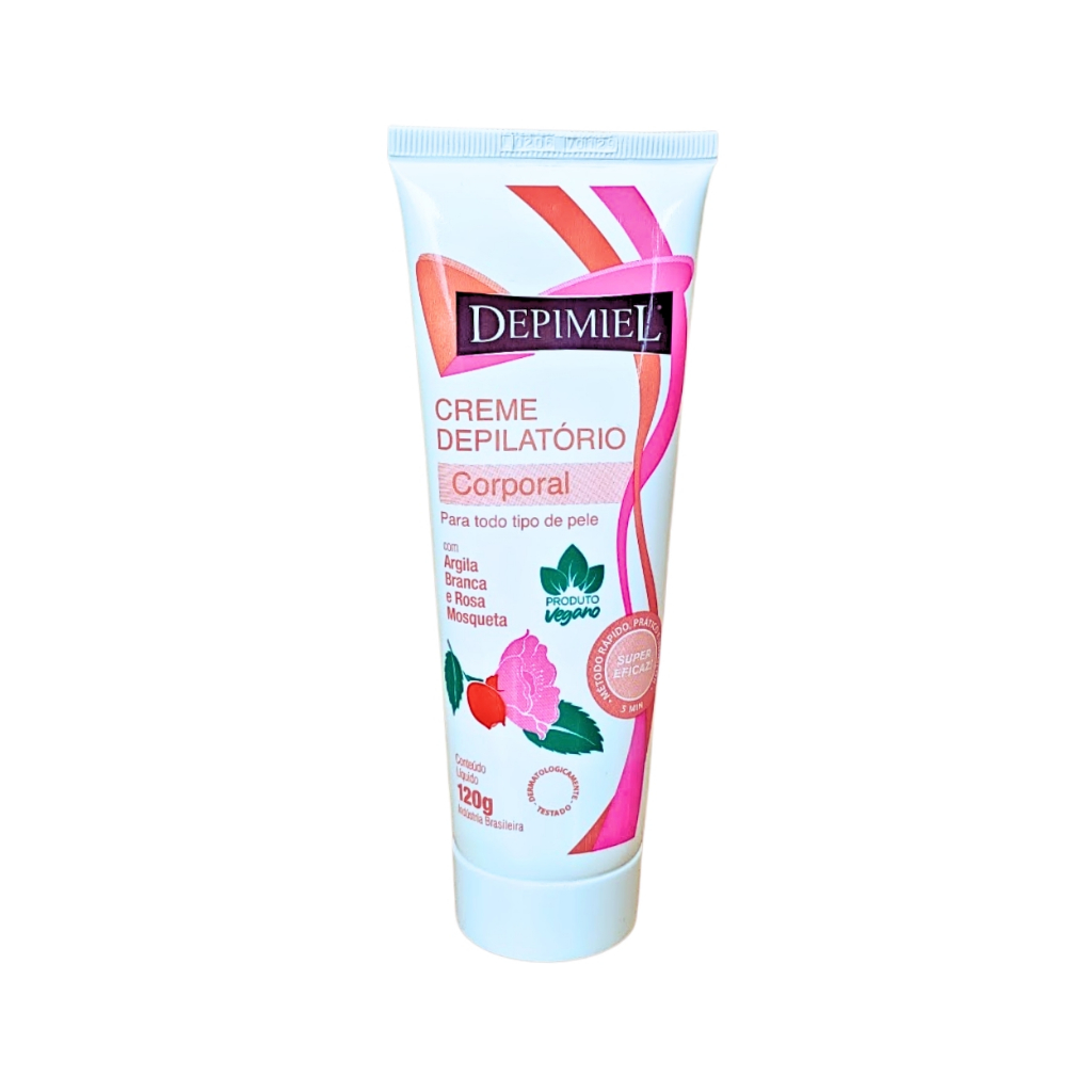 Creme Depilatório Argila Branca Rosa Mosqueta Depimiel 120g