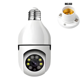 Câmera Segurança Wifi Lâmpada 355° Giratória Visão Noturna Infravermelho 1080P Detecção de Movimento em Oferta na Shopee