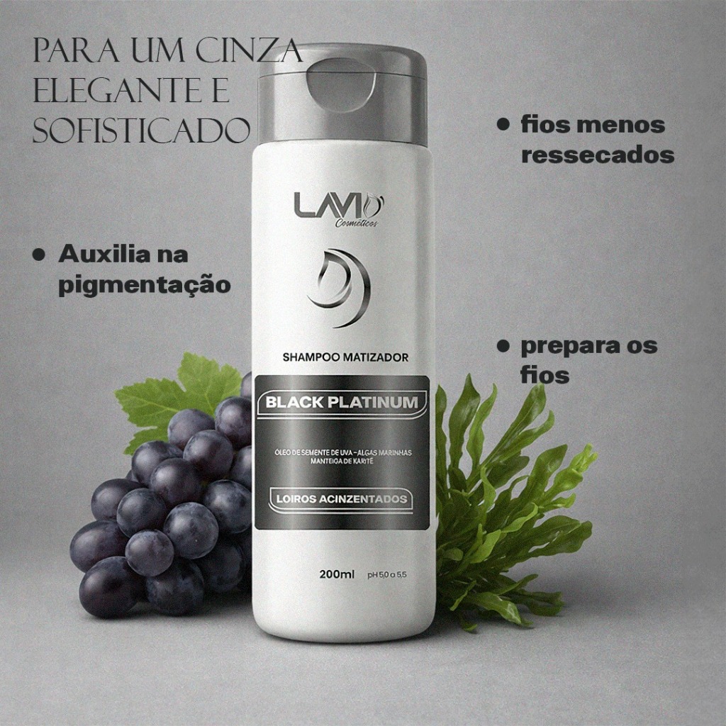 shampoo matizador black platinum acinzentado Experience Color 200ml LAVID em Oferta na Shopee
