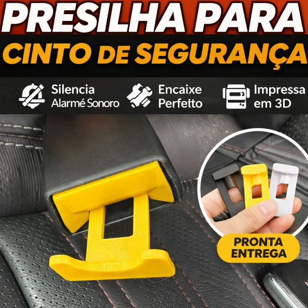KIT 2 Presilha Clip para Cinto de Segurança Automotivo – Elimina Alarme Sonoro do Painel