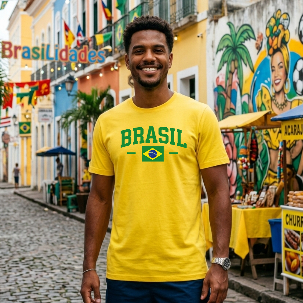 Camiseta Brasil Unissex Copa 2026 Torcedor Seleção Brasileira Brazil Look Verão 100% Algodão Envio Rapido