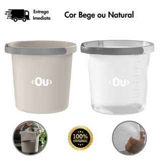 Balde Ou 8,5L Bege e Natural Linha Flow lavanderia em Oferta na Shopee