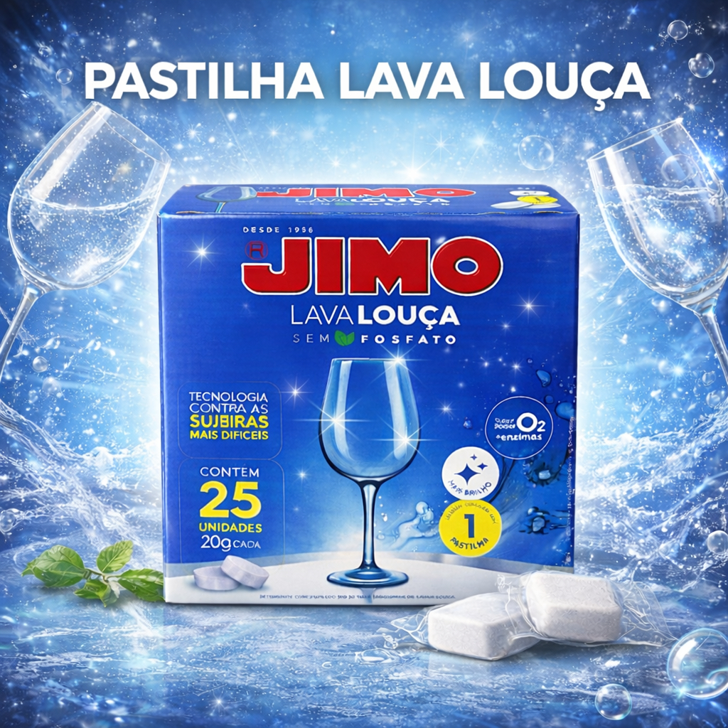 Lava Louça Jimo 25 Pastilhas Concentradas Secante Abrilhantador Detergente em Oferta na Shopee
