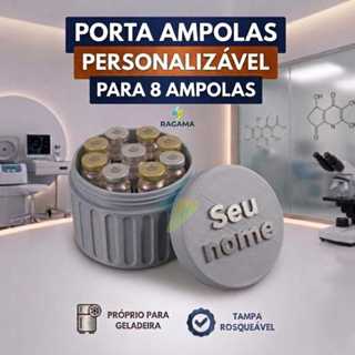 Porta 8 Ampolas 3ml | Estojo Organizador para 8 Ampolas | Personalizável em Oferta na Shopee