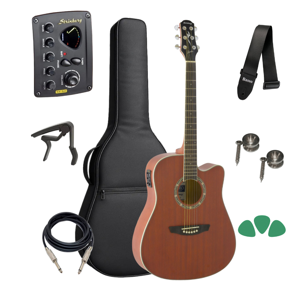 Violão Elétrico Strinberg London Le30c Mgs + Capa Acessórios