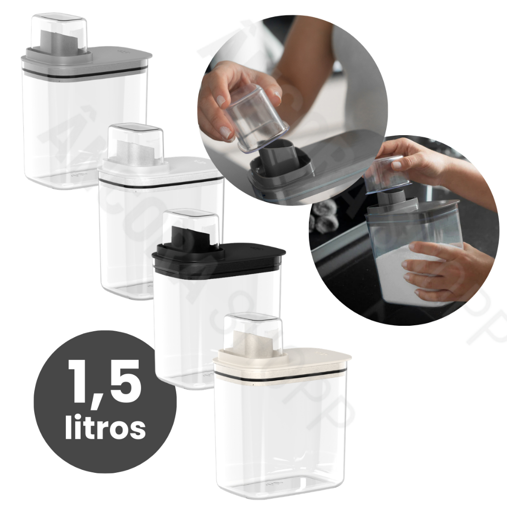 Dispenser Organizador de Lavanderia 1,5L Acrílico Porta Amaciante Sabão em Pó Sabonete Liquido em Oferta na Shopee