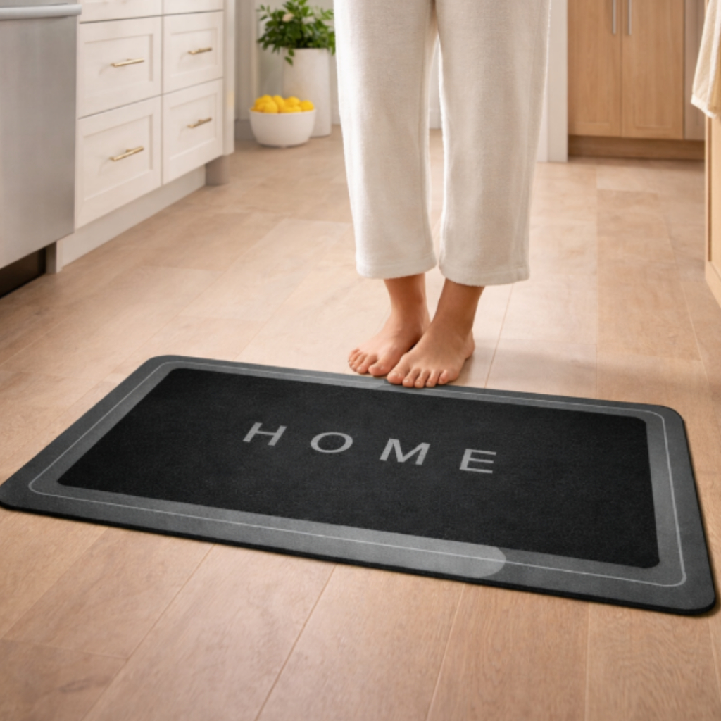 Tapete Mágico Banheiro 38x58cm Antiderrapante Cinza Pvc Porta Entrada Casa Home Residencial Apartamento Kit 1 a 4 unid