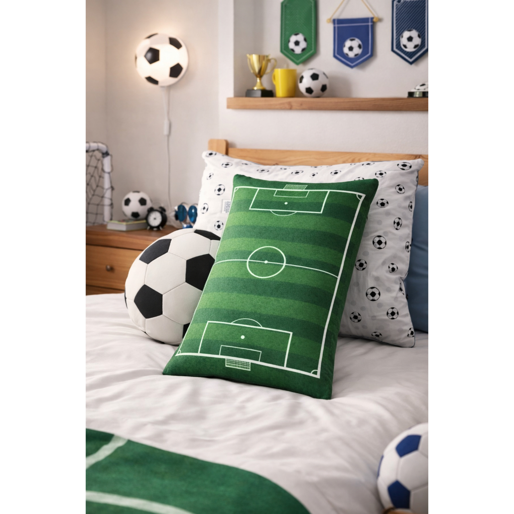 Almofada Campo De Futebol Decorativa Sala Quarto Temático Decoração Copa Do Mundo