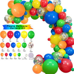Kit Arco de Balões Desconstruído Colorido 120 Pcs Festa Aniversário Arco-Íris Premium MM-QQ12