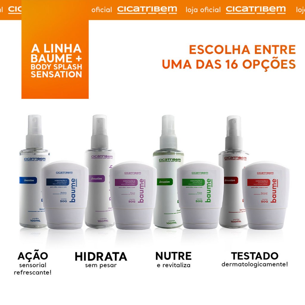 Kit Duplinha Sensation Floral - Baume Hidratante + Body Splash | 4 Fragrâncias | Hidratação Profunda