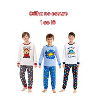 Pijama Avulso Infantil/Juvenil Masculino Algodão Menino Manga Longa Calça Longa Tam 1 ao 16 – Escolha Cor e Tamanho em Oferta na Shopee