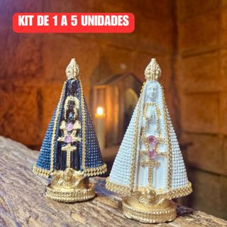 Kit De 1 a 5 Nossa Senhora Aparecida 15cm Azul e Branca Lembracinha Para Batizado e Casamento em Oferta na Shopee