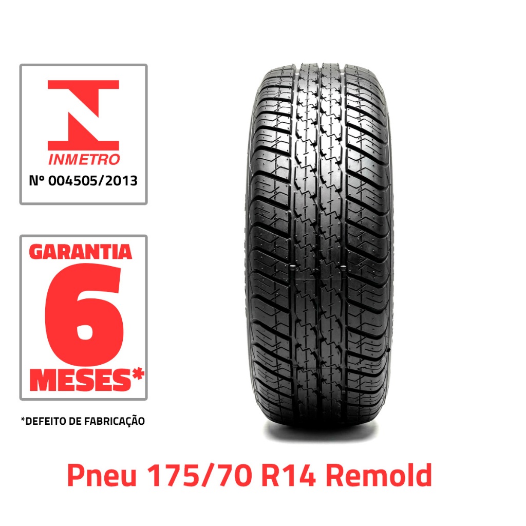 Pneu 175/70 R14 Remold Black Tyre Aro 14 Onix Prisma HB20 Gol Fox Fiesta Sandero Logan Palio Siena Clio 207 Inmetro em Oferta na Shopee