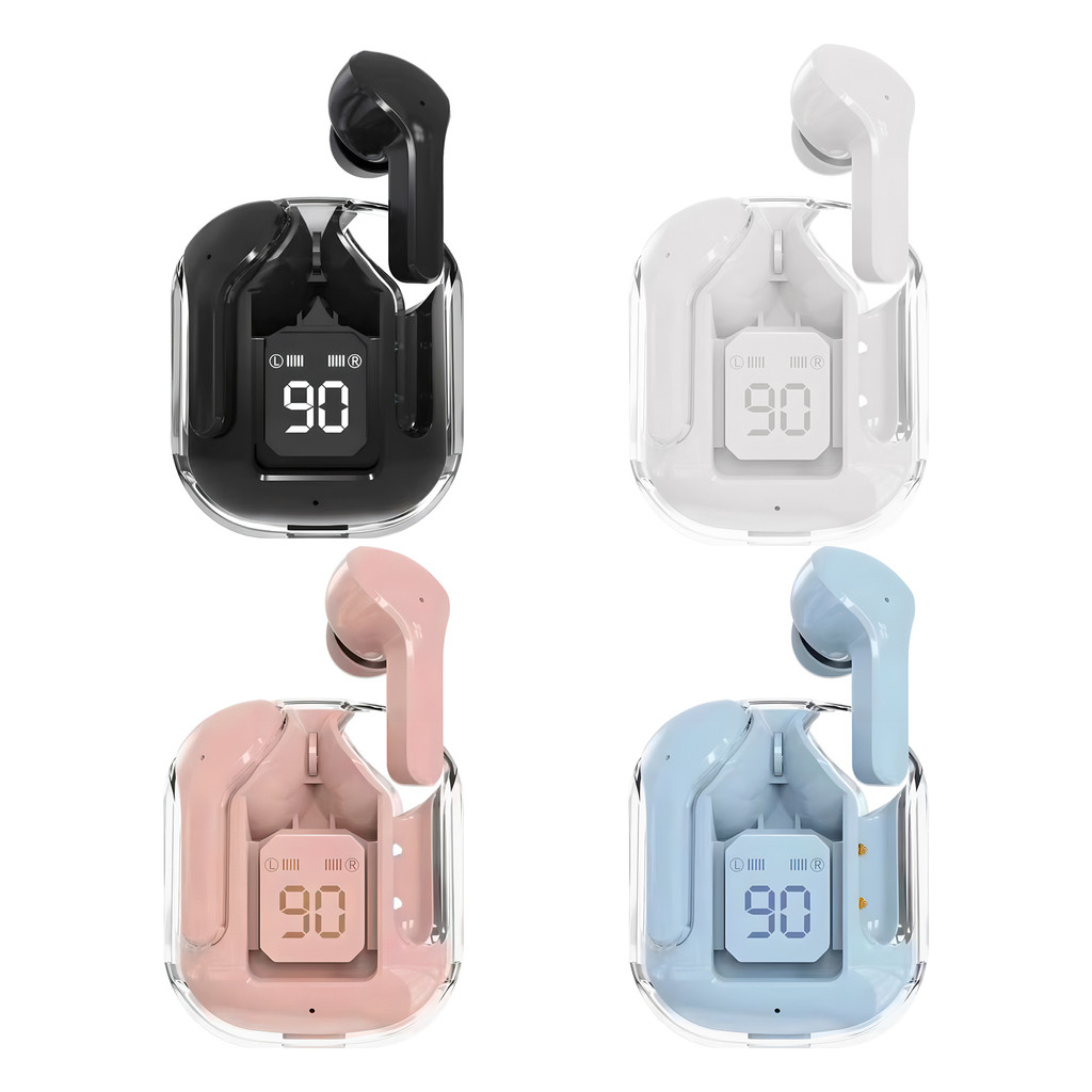 Fone De Ouvido Ruído Cancelando Earbuds Bluetooth Sem Fio HiFi Stereo Com Carregamento De Visor Digital