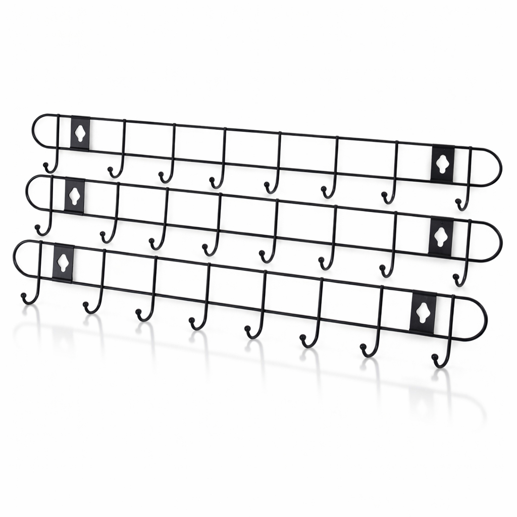 Kit Cabideiro de Parede com Ganchos em Metal Organizador para Cozinha Quarto e Banheiro em Oferta na Shopee