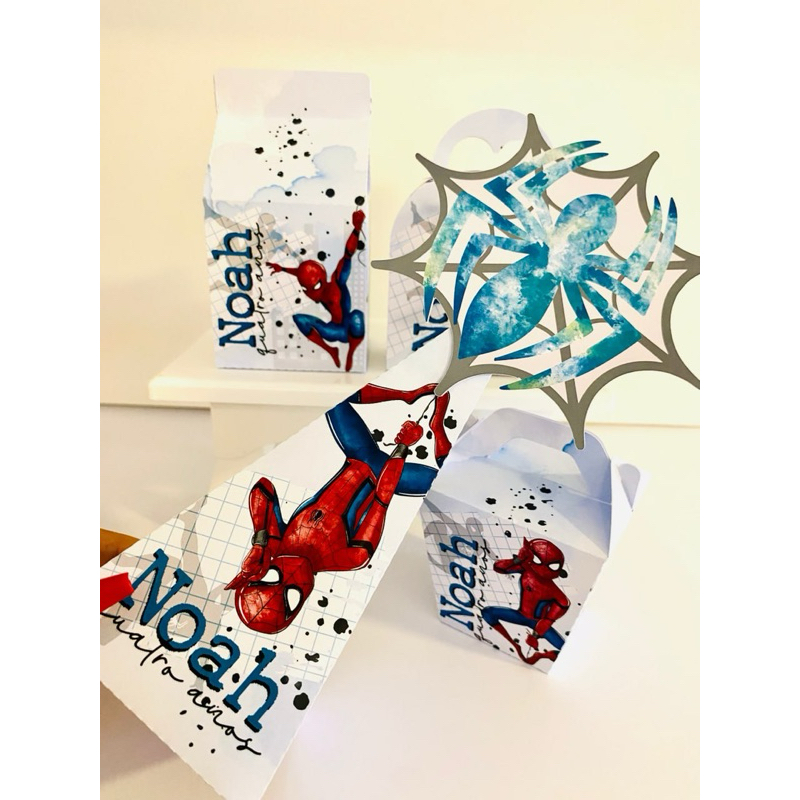 KIT FESTA PEGUE E MONTE Homem Aranha Personalizado  Lembrancinhas - Caixinha Personalizadas