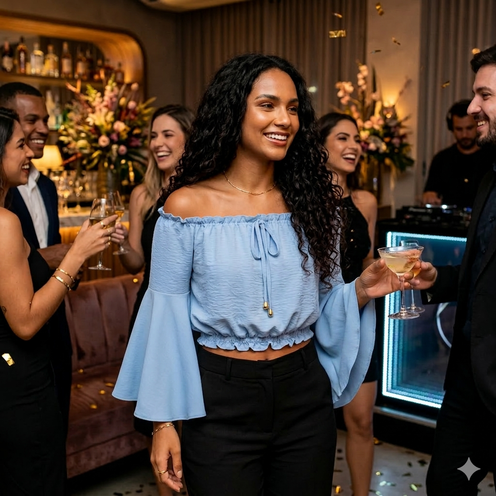 Cropped Feminino Ciganinha Ombro a Ombro Soltinha Meia Manga Sem Bojo em Oferta na Shopee