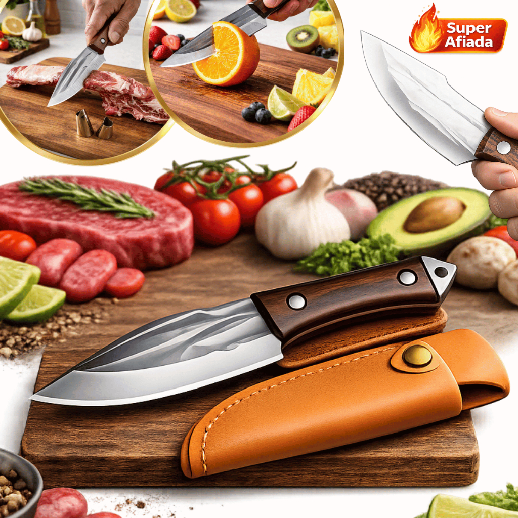 Faca Churrasco Artesanal Afiada Aço Inox Cirúrgico Cozinha com Bainha em Couro Corte Preciso Olho de Tigre em Oferta na Shopee