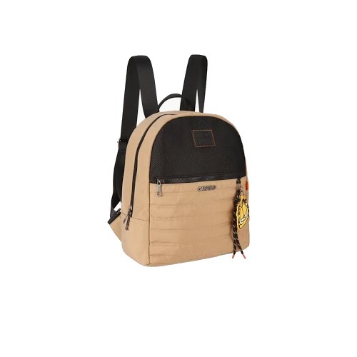 Mochila Garfield Média Casual Dia A Dia Em Nylon Gf2889 Cor Bege