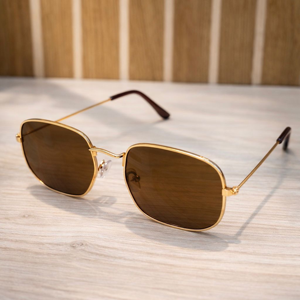 Óculos Hexagonal Masculino e Feminino Retrô Estilo Vintage Lente  Marrom
