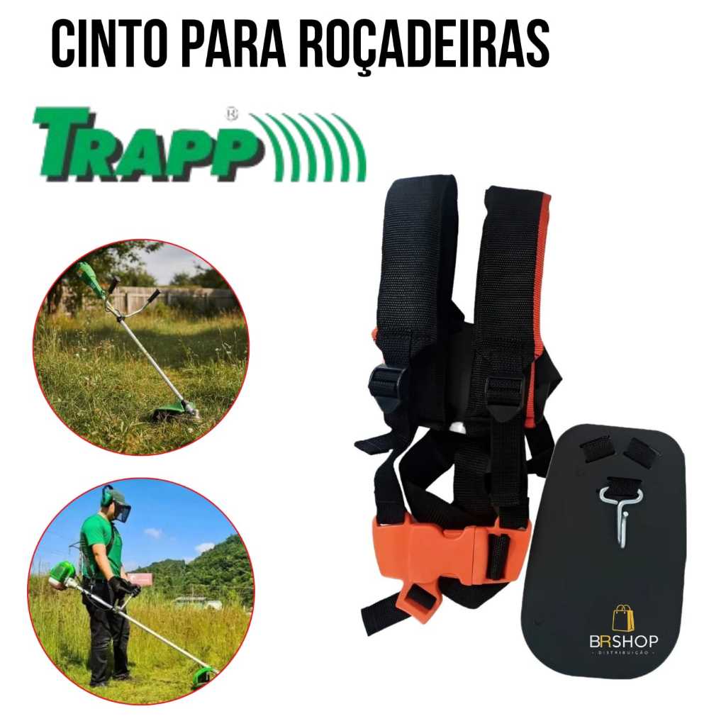 Cinto Reforçado Duplo Rocadeira Almofadado Compatível  Roçadeiras TRAPP