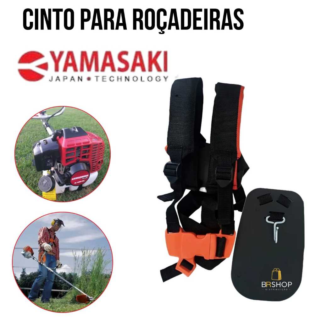 Cinto Reforçado Duplo Rocadeira Almofadado Compatível Com Roçadeiras YAMASAKI
