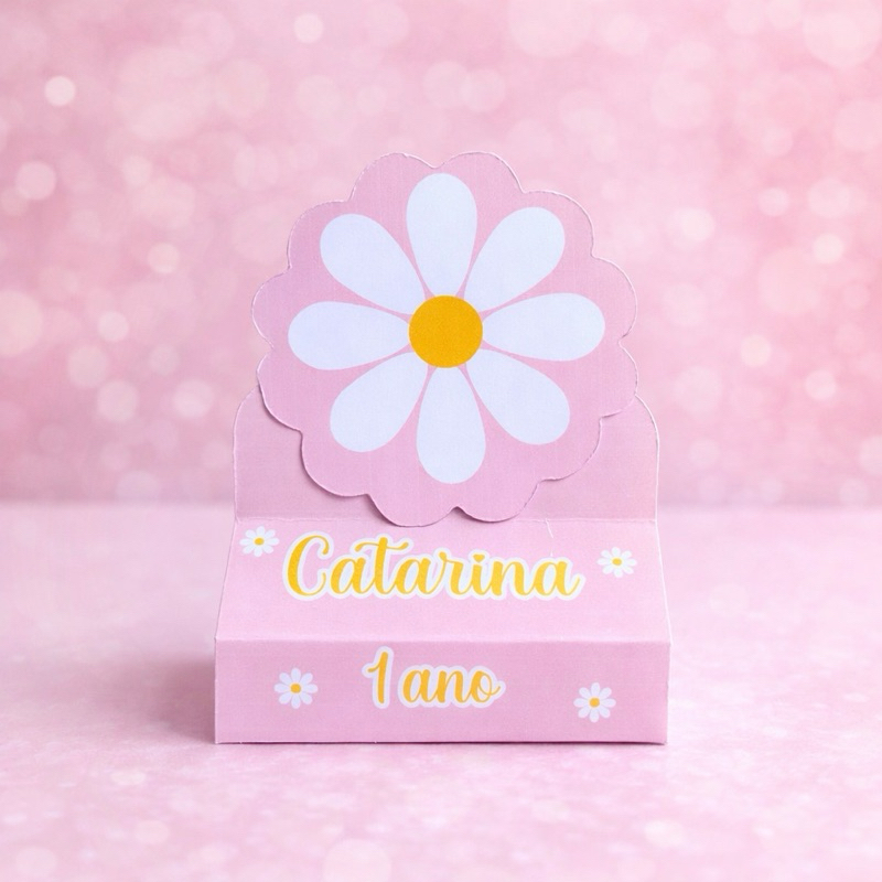 20/ porta  chocolate Personalizado Tema Margarida  Aniversário Infantil com Nome e Idade