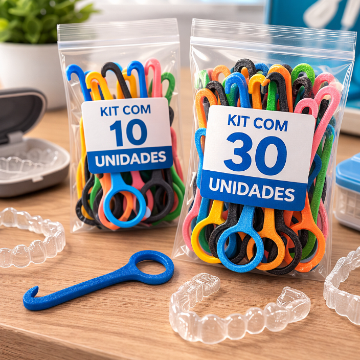 Removedor de Alinhadores Ortodôntico Transparente | Gancho para Remover alinhador | Kit 10 ou 30 Unidades