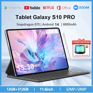 Tablet Galaxy S10 PRO 11,6 polegadas12GB+512 GB 5G Computador comcartao SIM duplo para entretenimento eaprendizado em Oferta na Shopee
