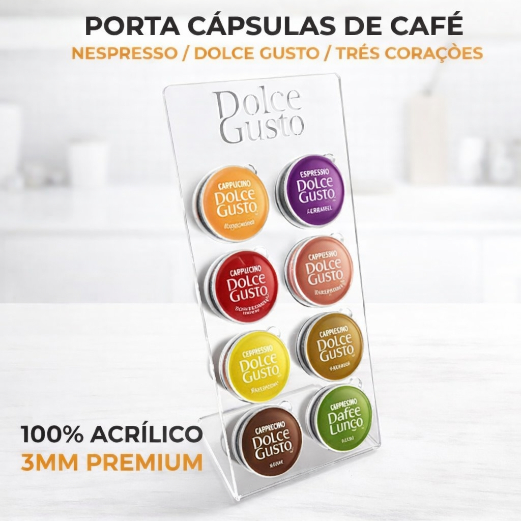 Porta Cápsulas Dolce Gusto Nespresso Três Acrílico 3mm Suporte Organizador Café 8 12 16 em Oferta na Shopee