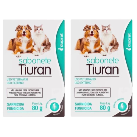 Kit C/2 Sabonetes Tiuran Sarnicida Fungicida 80 Gr Duprat 80g - DUPRAT
