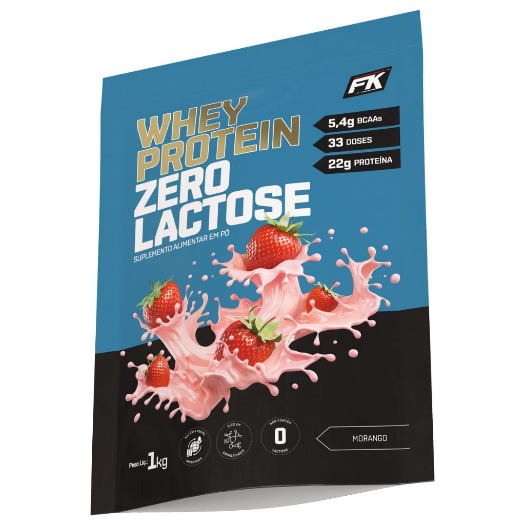 Whey Protein 1kg Fórmula Zero Lactose – Livre de lactose para intolerantes