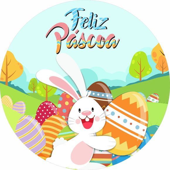 PAINEL DE FESTA INFANTIL REDONDO - COELHINHO DA PÁSCOA em Oferta na Shopee