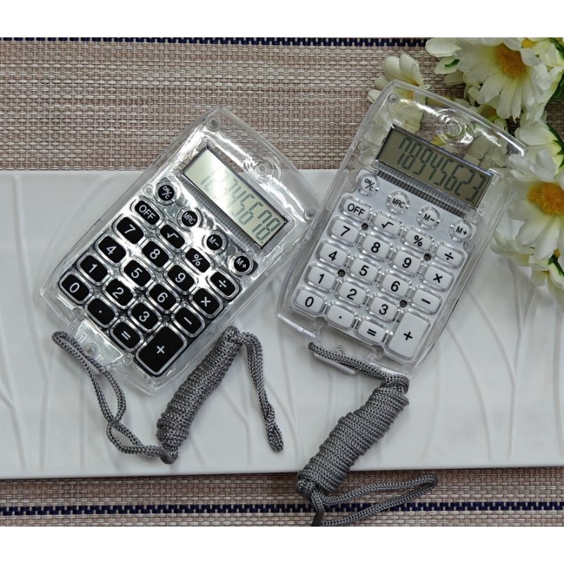 Mini Calculadora 8 Dígitos Display Silêncioso Estudantes Portátil Transparente Uso Diário 7582