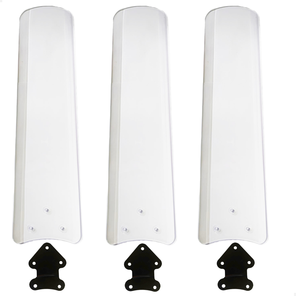 Kit Completo 3 Hélices Pás e Garras Ventilador de Teto Tron Acrílico Transparente Tramontana Citrino