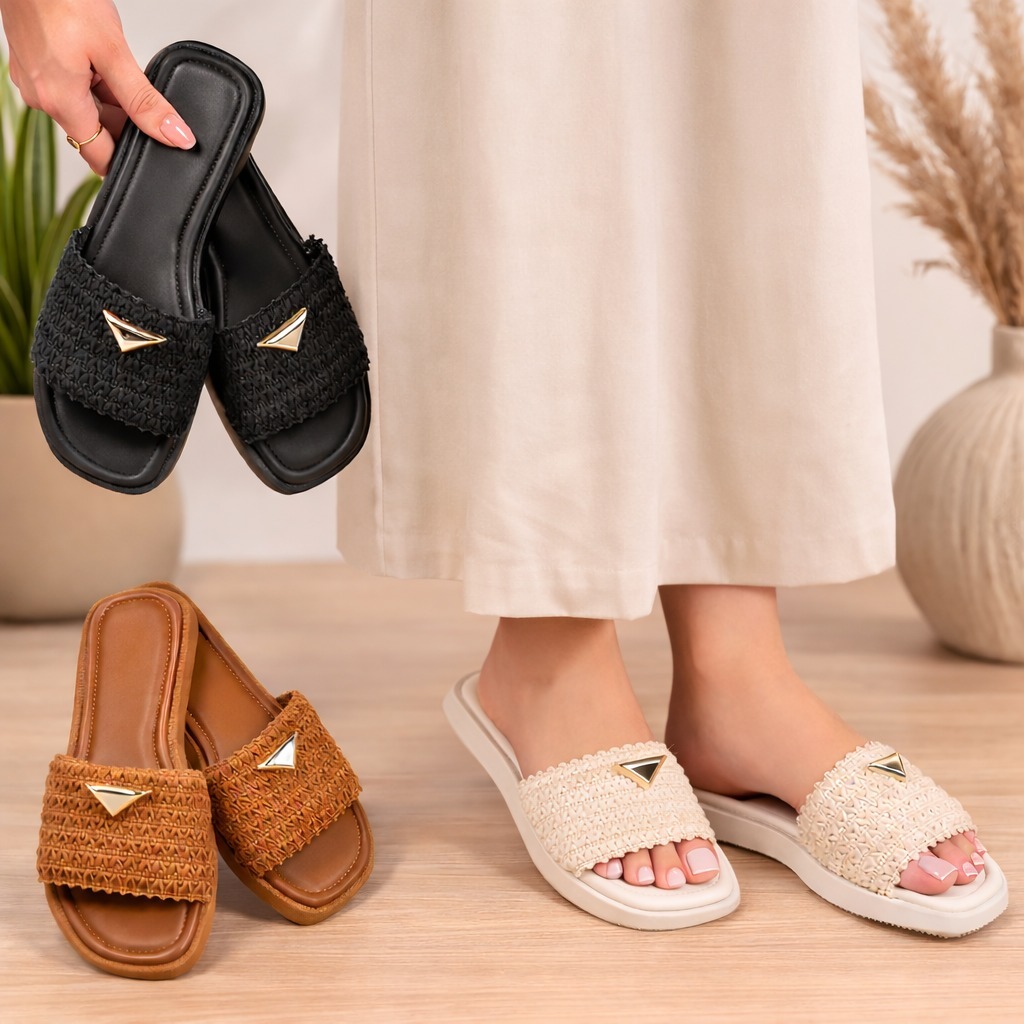 Sandália Feminina Flat Rasteirinha Antiderrapante Macia Confortável