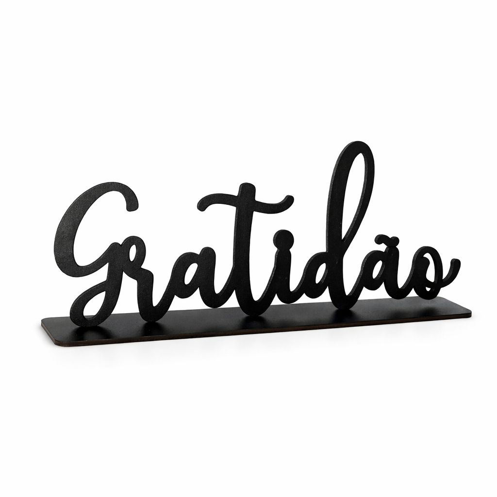 Palavra Gratidão Em Mdf Madeira Frase Motivacional