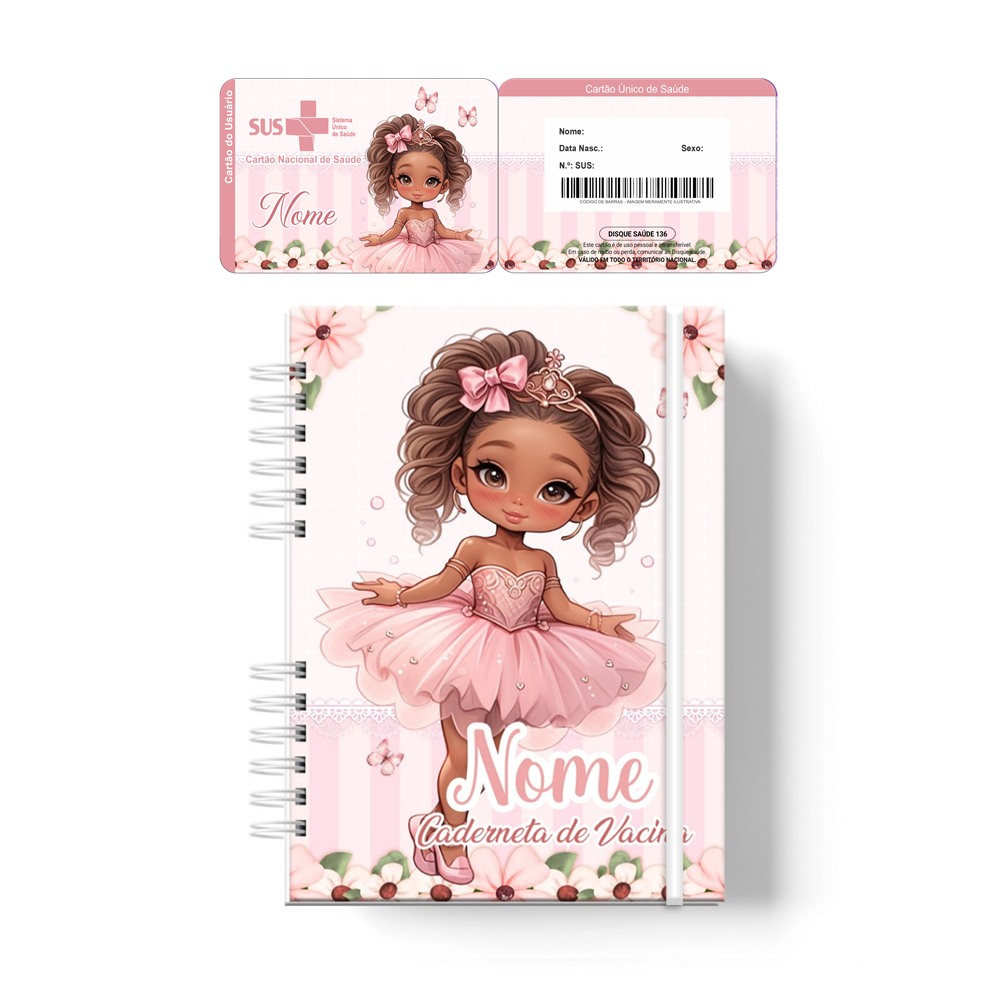 Caderneta de Vacina e Saúde Infantil + Cartão SUS | Com o Nome do Bebê - Criança em Oferta na Shopee