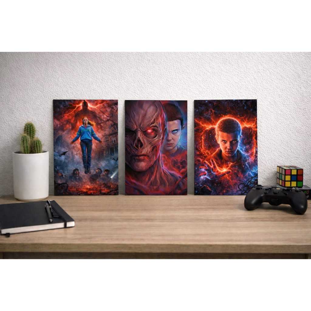 Trio Quadro Decoraivo  Mdf Stranger Things Série