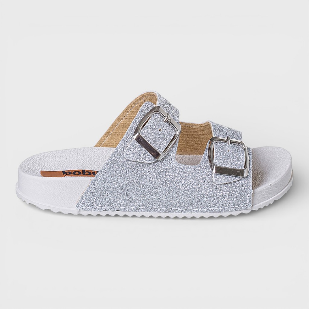 Sandália Infantil Birken Feminina Fivela Dupla Glitter Prata/Off White em Oferta na Shopee