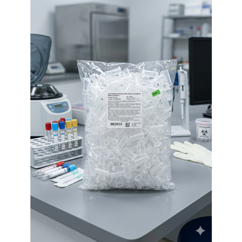 Adaptador Porta Tubos para Coleta de Sangue a Vácuo - Pacote com 250 unidades