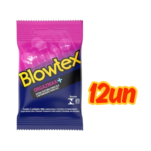 12un Preservativo Blowtex Orgazmax  Retardante Texturizado Ação prolongada Máximo prazer