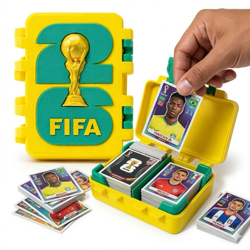 Porta Figurinha Copa do Mundo 2026 | Organizador Cards Futebol | Caixa Figurinhas FIFA
