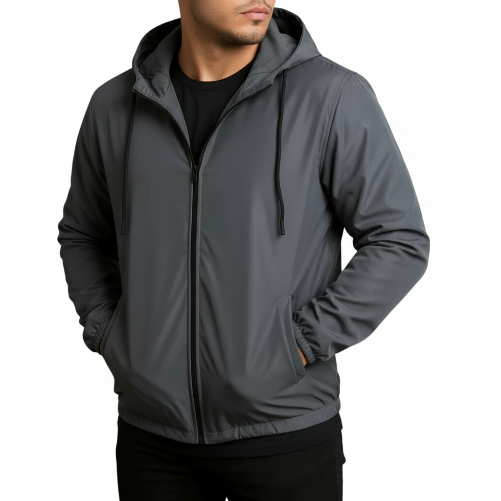 Jaqueta Corta Vento Unissex Com Capuz Proteção Leve Estilo Streetwear P Ao GG