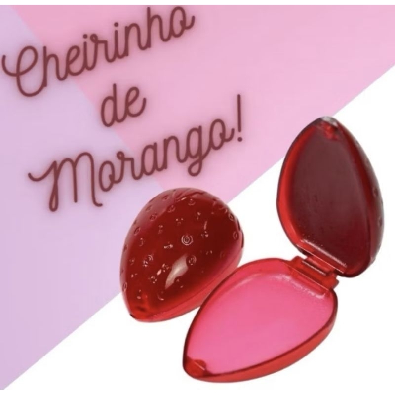 Brilho Labial Formato Morango Cheirinho de morango Delicado